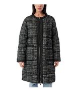 Bernardo Womens Puffer Jacket Black Pockets Insulated Tweed Combo Heavyw... - $138.03 CAD