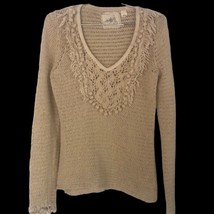 Angel of the North for Anthropologie ivory crochet Tonetta sweater women… - £23.37 GBP