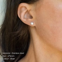 e-Manco korean style small minimalist stud earrings for women shell sea  hypoall - £10.33 GBP