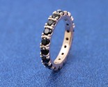 2024 Valentine&#39;s Day 14K Rose Gold-Plated Black Sparkling Row Eternity Ring - £13.39 GBP