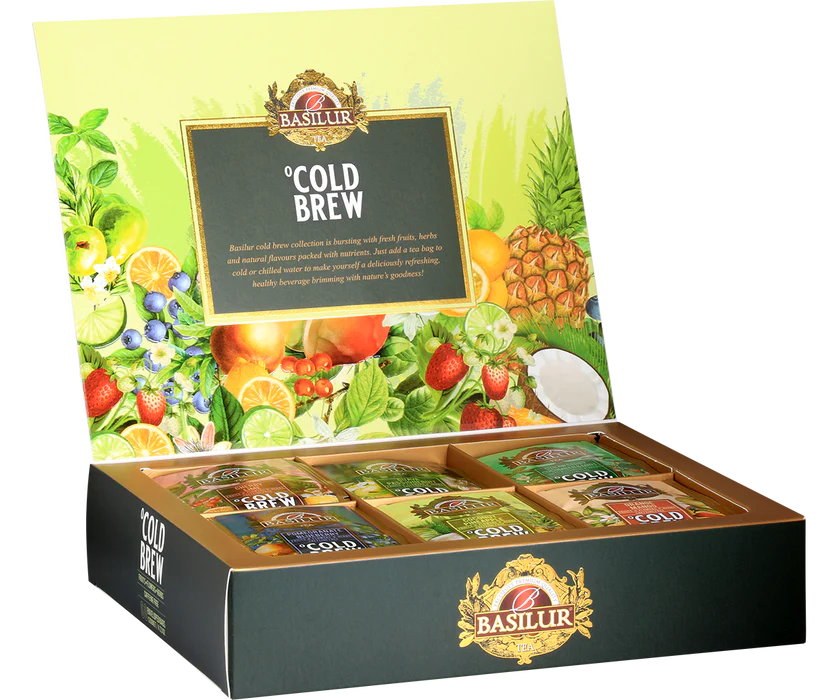 Basilur Ceylon Tea Cold Brew 60 Tea Bags in Six (6) Flavors in sachet Te... - £31.13 GBP
