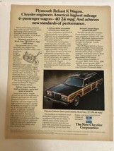 1980s Chrysler Plymouth Reliant K Wagon Vintage Print Ad Advertisement pa30 - $8.90