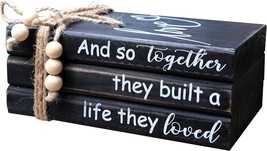 Livducot Book Stack Decor Black | Farmhouse Stacked Books | Coffee Table... - $40.97