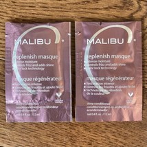 2 Malibu Replenish Masque Deep Conditioner Packets Repair Frizz Shine Color Mask - £5.79 GBP