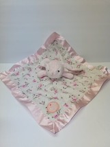 Little Me Pink Bunny Rabbit Baby Lovey Lovie Security Blanket Floral Satin 14” - £15.08 GBP
