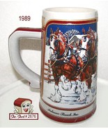 Vintage Anheuser-Busch Beer Mug 1989 Budweiser Winter&#39;s Evening Beer Stein - £15.10 GBP