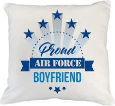 Proud Airforce Boyfriend. Military Love White Pillow Cover for Lover, Sweetheart - £19.50 GBP