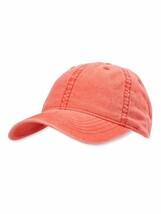 Time And Tru Women&#39;s Solid Washed Baseball Cap Hat Orange New - $11.17