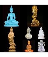 BUDDHA STATUE-Shakyamuni Guan-Yin-Genesha Boddhisattva-Copper Metal Wood - $24.99+