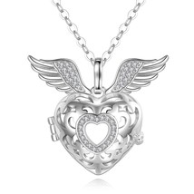 18mm Pregnancy Bola Crystal Wing Heart Necklace Harmony Ball Angel Caller Baby W - £21.27 GBP