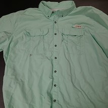 Magellan Fish Gear Vented Shirt Women&#39;s 4XL Short Sleeve Button Teal Fishing VGC - £10.15 GBP