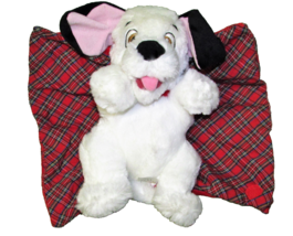 Disney Babies Dalmatian Pup With Red Blanket Plaid Disneyland Plush Stuffed Toy - £8.88 GBP