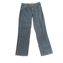 Lee Relaxed Straight Leg Jeans Size 10 Medium Womens Denim Blue Stretch 32X31 - $17.81