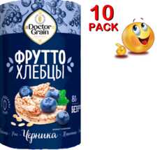10 PACK DR. GRAIN CRUNCHY BREAD BLUEBERRY Crispbread 5 x 80GR Made in Ru... - $24.74