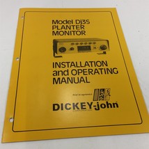 Dickey-John Dj3S Planter Monitors Installation Operating Guide  - $24.99