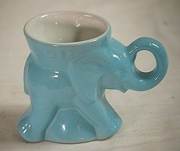 Frankoma Art Pottery Blue Elephant Mug Cup 1982 Republican GOP Political Vintage - £17.00 GBP