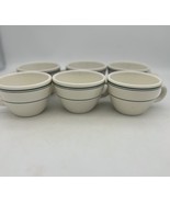 Homer Laughlin Vtg 1950s MCM Teacups Coffee Cups Set Of 6 Forest Green S... - $54.60 CAD