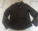 Lands’ End youth girls size XL 16 Brown Shawl Collar fleece jacket One B... - $23.49