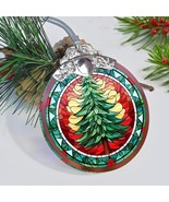 CHRISTMAS TREE Stained Glass Suncatcher Christmas Ornament Keepsake Gift - $271.03 MXN