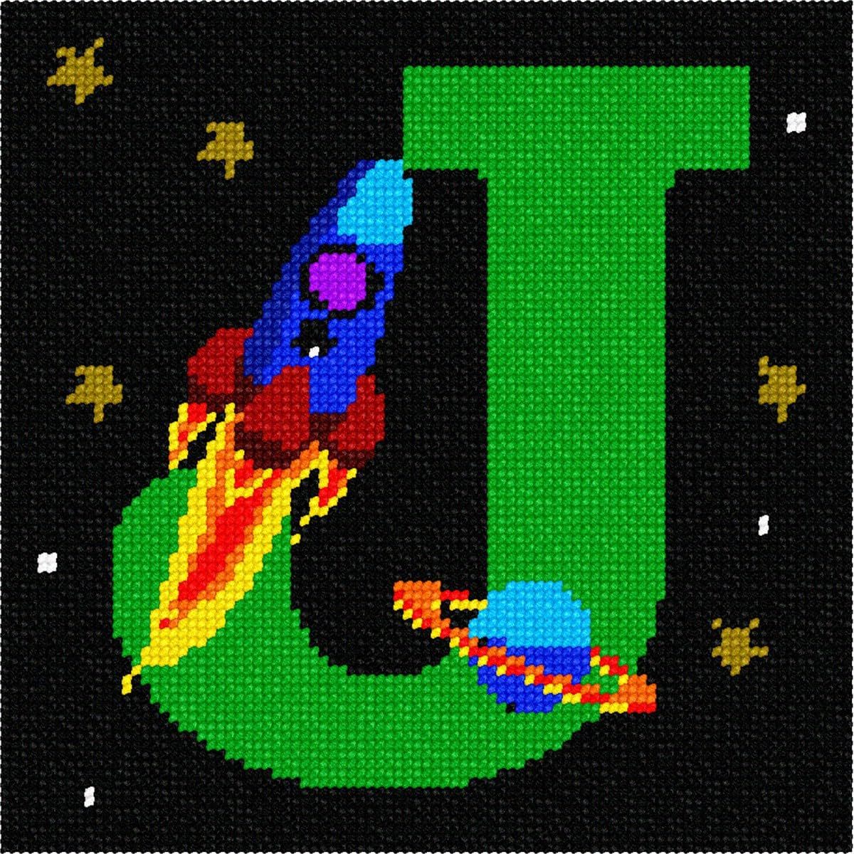Pepita Needlepoint Canvas: Letter J Space, 7&quot; x 7&quot; - $50.00+