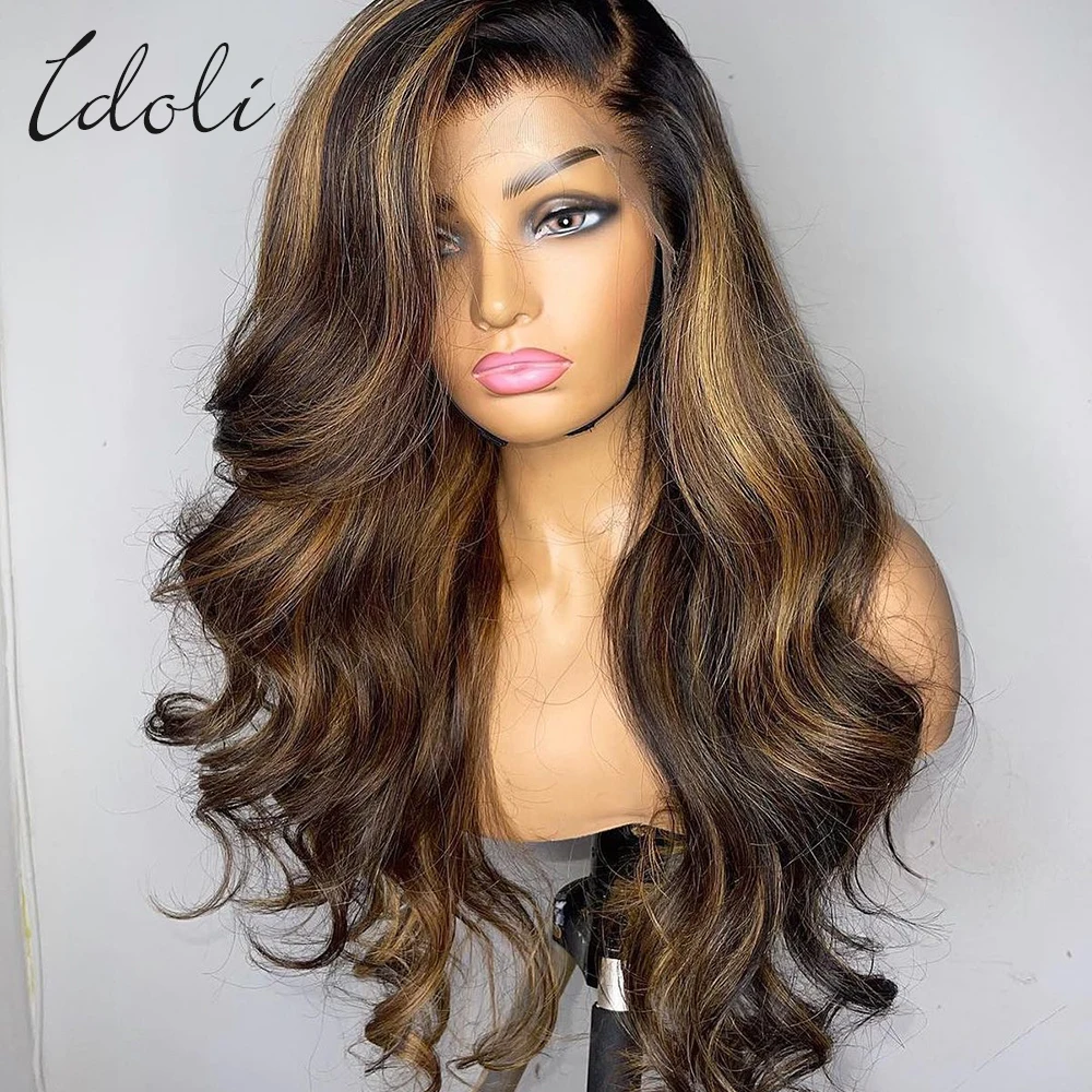 Highlight Wig Human Hair Honey Blonde P2/30 Colored Body Wave 13x6 HD La - £92.06 GBP+