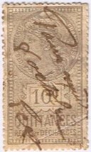 French Republic Vignette Stamp Quittances 10c 1890 Used - $2.88