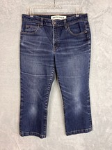 GAP Women&#39;s distressed Wash Mid Rise Y2K Bootcut Capri Jeans size 12 - £13.42 GBP