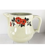 6 1/2 inch PITCHER JUG Red Poppy Hall&#39;s Superior Silver Trim  - £19.34 GBP