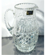 Vintage LAUSITZER GLAS 24% LEAD OXIDE Hand Cut Crystal Pitcher - $28.60