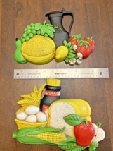 2 1975 Syroco Kitchen Wall Plaque Set #7381 7382 USA Made Vintage 10 Inch Long - £13.61 GBP