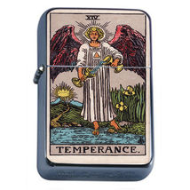 Tarot Card D15 Flip Top Oil Lighter Wind Resistant Flame XIV Temperance - £11.15 GBP