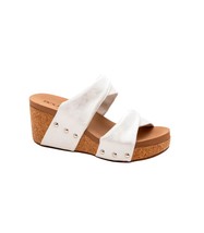 Corkys Footwear women&#39;s stranded wedge sandal in White Metallic - size 8 - £38.33 GBP