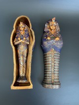 DAMAGED Large 12&quot; Egyptian King Tut Sarcophagus Coffin Box w/ Mummy - $56.00