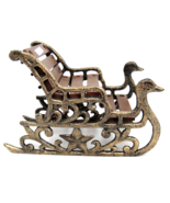 Brass and Wood Decorative Swan Sleigh Sledge for Dolls Bears Christmas D... - £12.56 GBP