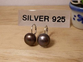 Sterling Silver Black Pearl Drop Earrings, Ocean &amp; Beach Jewelry Gifts For Her - £20.91 GBP