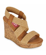 Pop Women&#39;s Ambition Wedge Sandals Size 8.5M Tan Comfort Fit Elastic Str... - $947.88 MXN