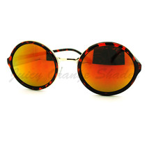 Multicolor Reflective Lens Sunglasses Vintage Round Circle Frame - £6.32 GBP+