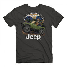 Jeep Sasquatch in The Great Outdoors Front and Back Print T-Shirt Grey - $36.98+