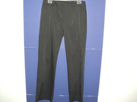 Poleci Women&#39;s Dress Pants Size 8 Black Sheen, Silver Pinstripes, Straig... - £22.73 GBP
