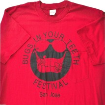 Bugs In Your Teeth Festival San Jose CA Vtg T-shirt S/M Fit 38x26&quot; Moro Biker - £36.29 GBP
