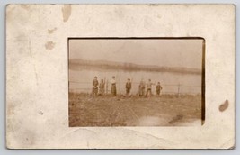Middleville MI RPPC Children At Lake Greeley / Roberts Family Photo Postcard V26 - £11.95 GBP