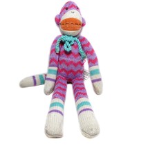 2011 Sock Monkey Midwest CBK Knitted w/ Magnetic Hands &amp; Feet 13” Stuffed Animal - £9.55 GBP