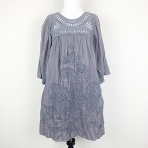 Mango Suit Womens Dress Gray Size 4 Floral Embroidered Design Crew Neckline - $206.77 MXN