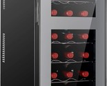 Wine Fridge Dual Zone,18 Bottles Wine Cooler Refrigerator Chiller Upper ... - $481.99