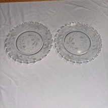 Vintage Fostoria Heather Etched Salad Dessert Bread And Butter Plates Set of 2 - $21.99