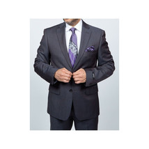 Mens DKNY 100% Wool Two Button Notch Lapel Slim fit Shark Texture 1364 Dark Gray image 4