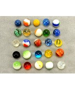 Random Lot of 25 Vintage Marbles, Assorted Colors/Styles/Sizes/Makers #M... - $26.73 CAD