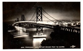 Oakland Bay Bridge San Francisco California Black and White RPPC Postcard - £8.84 GBP