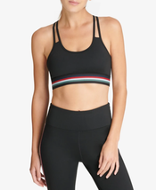 DKNY Womens Sport Track Stripe Racerback Mid Impact Sports Bra Size:Small - £38.19 GBP