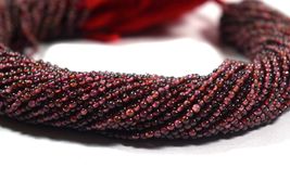 Granate rojo hecho a mano, piedras preciosas redondas lisas, cuentas... - $33.76